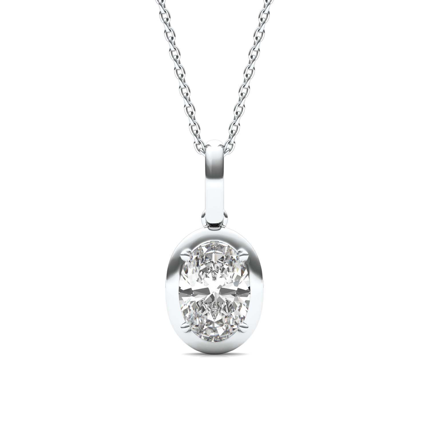 OVAL BEZEL ILLUSION PENDANT