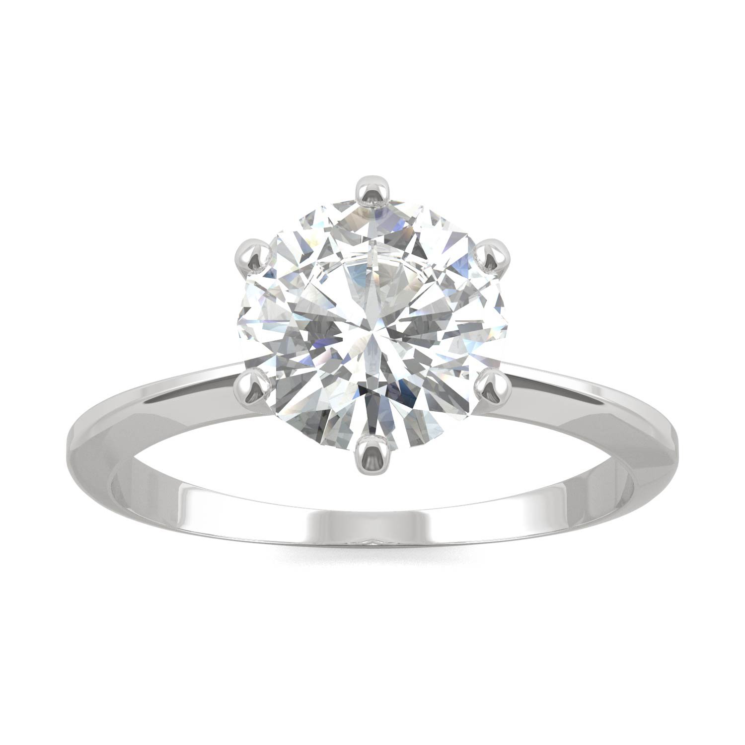 ROUND BRILLIANT SIX-PRONG TIMELESS SOLITAIRE ENGAGEMENT RING