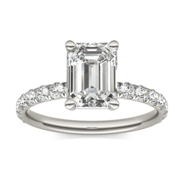 EMERALD CLASSIC SIDE-STONE ENGAGEMENT RING