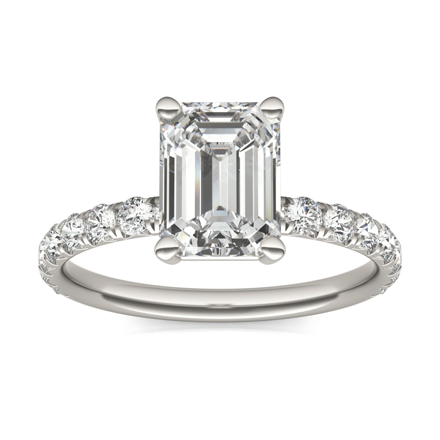 EMERALD CLASSIC SIDE-STONE ENGAGEMENT RING