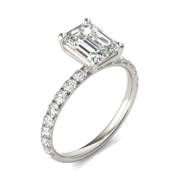 EMERALD CLASSIC SIDE-STONE ENGAGEMENT RING