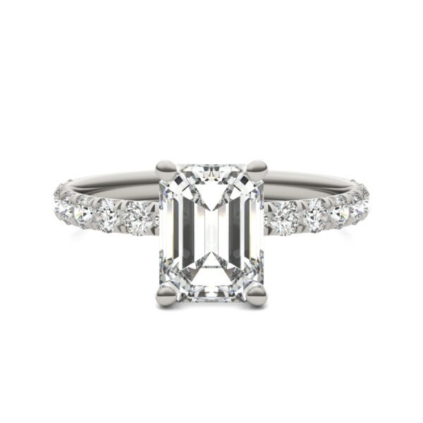 EMERALD CLASSIC SIDE-STONE ENGAGEMENT RING