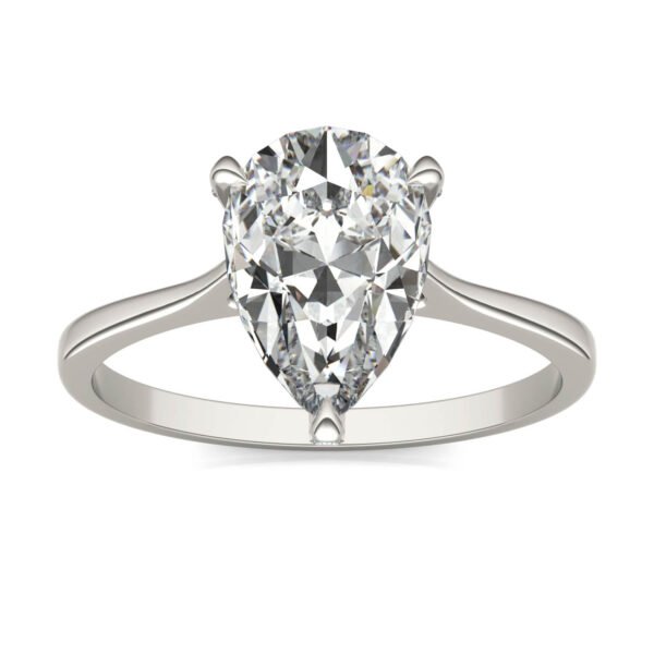 PEAR CLAW PRONG HIDDEN DETAIL ENGAGEMENT RING