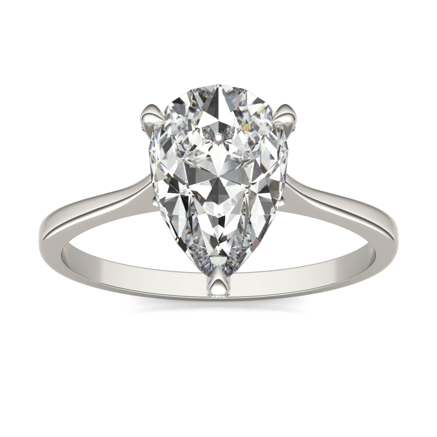 PEAR CLAW PRONG HIDDEN DETAIL ENGAGEMENT RING