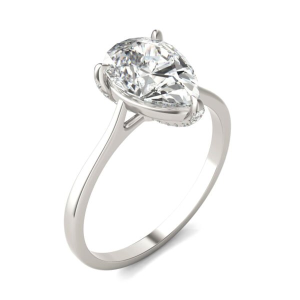PEAR CLAW PRONG HIDDEN DETAIL ENGAGEMENT RING