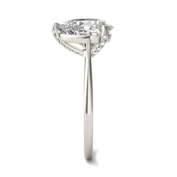 PEAR CLAW PRONG HIDDEN DETAIL ENGAGEMENT RING
