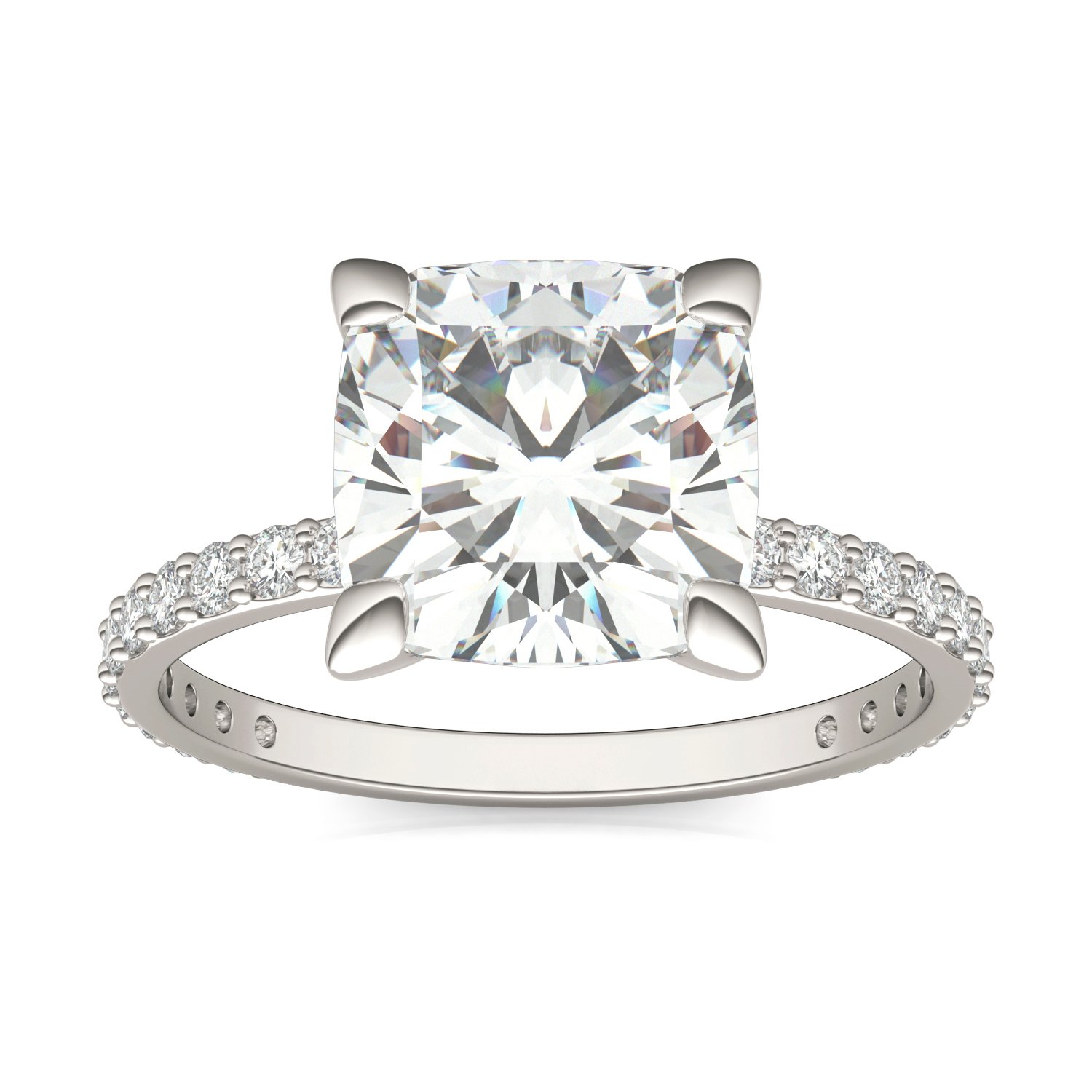 CUSHION MARTINI ACCENTED ENGAGEMENT RING