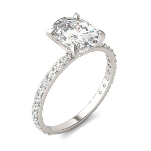 OVAL MARTINI ACCENTED ENGAGEMENT RING