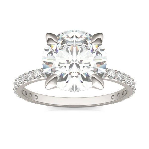 ROUND BRILLIANT MARTINI ACCENTED ENGAGEMENT RING