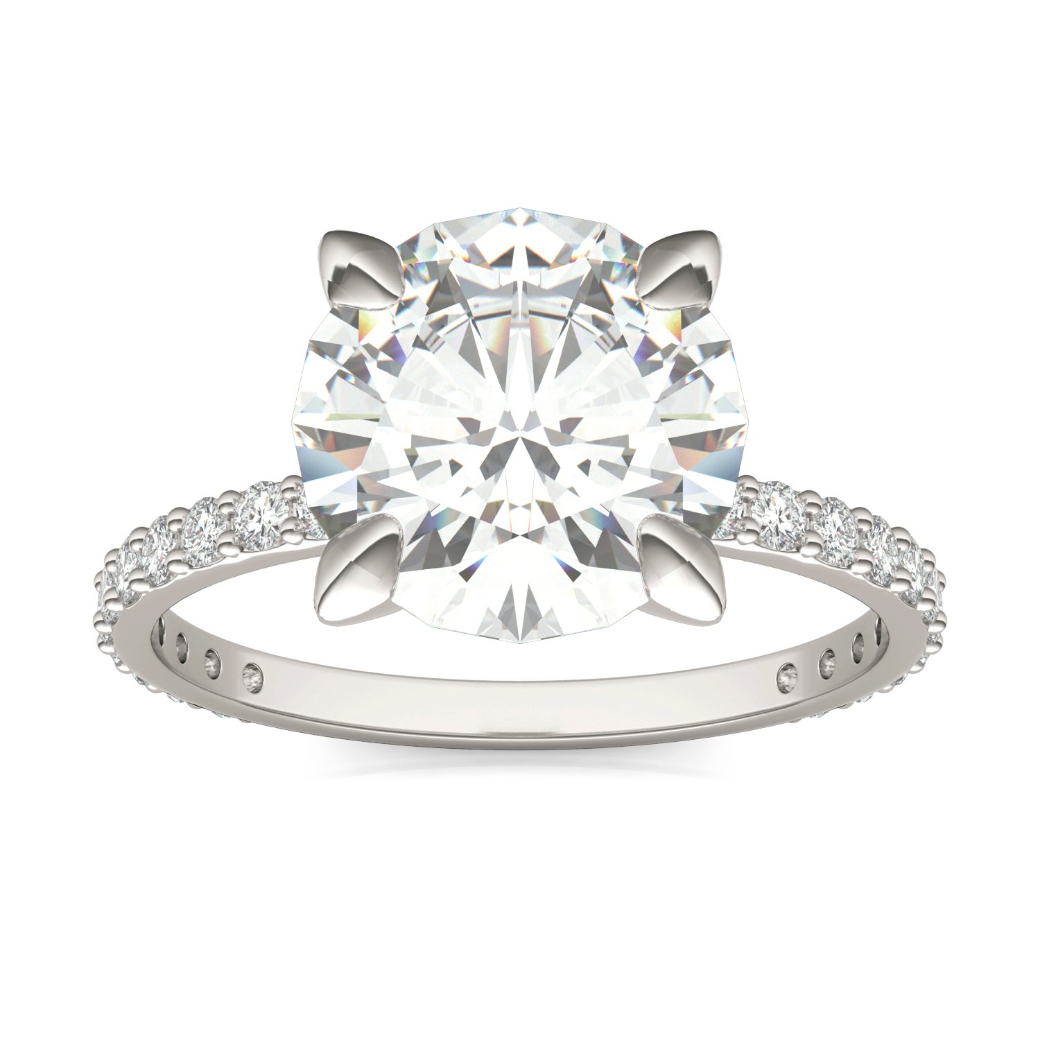 ROUND BRILLIANT MARTINI ACCENTED ENGAGEMENT RING