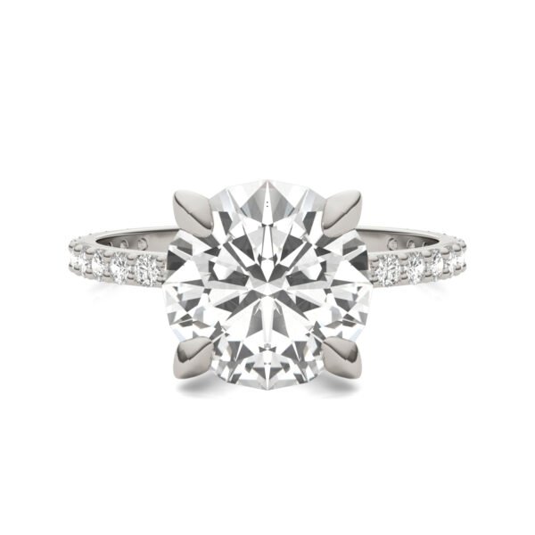 ROUND BRILLIANT MARTINI ACCENTED ENGAGEMENT RING