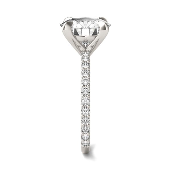 ROUND BRILLIANT MARTINI ACCENTED ENGAGEMENT RING