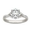 OVAL SIGNATURE TWISTED SIDE-STONE ENGAGEMENT RING