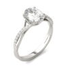 OVAL SIGNATURE TWISTED SIDE-STONE ENGAGEMENT RING