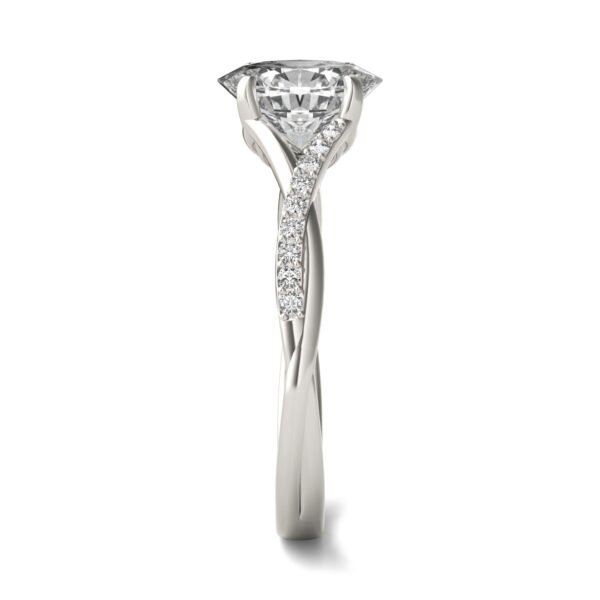 OVAL SIGNATURE TWISTED SIDE-STONE ENGAGEMENT RING