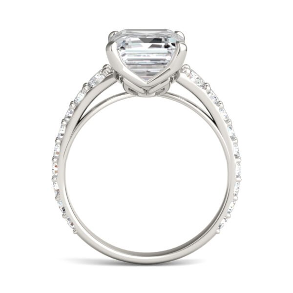 EMERALD SIGNATURE GRADUATED SIDE-STONE ENGAGEMENT RING