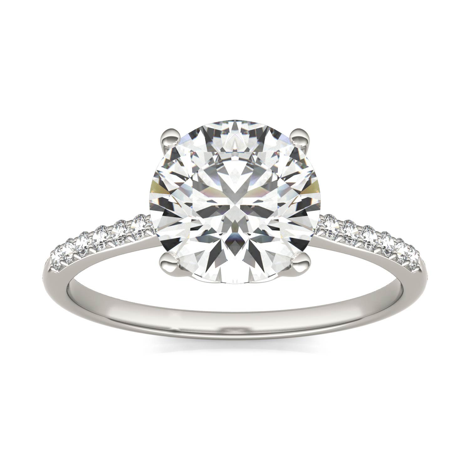 ROUND BRILLIANT SIGNATURE PETITE SIDE-STONE ENGAGEMENT RING