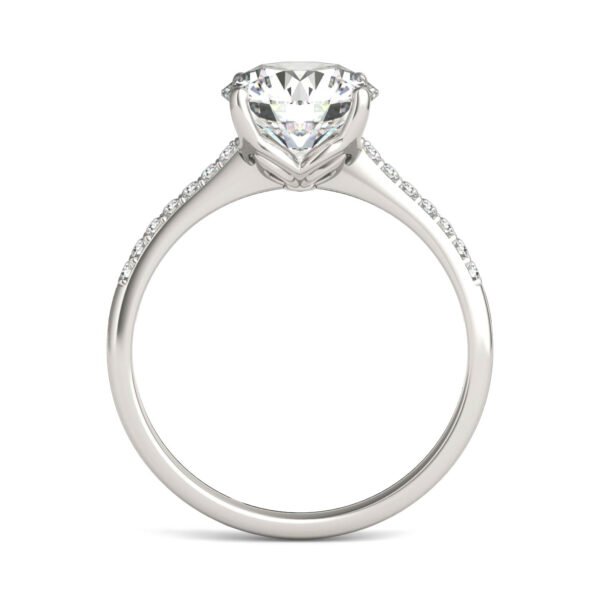 ROUND BRILLIANT SIGNATURE PETITE SIDE-STONE ENGAGEMENT RING