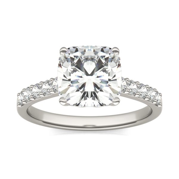 CUSHION SIGNATURE BOLD SIDE-STONE ENGAGEMENT RING