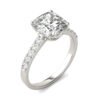 CUSHION SIGNATURE BOLD SIDE-STONE ENGAGEMENT RING
