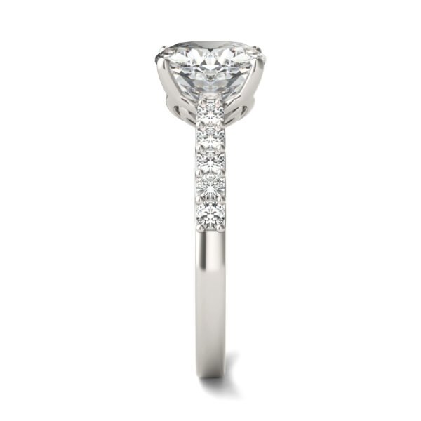 CUSHION SIGNATURE BOLD SIDE-STONE ENGAGEMENT RING