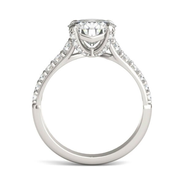 ROUND BRILLIANT LUXE ACCENTED TRELLIS ENGAGEMENT RING