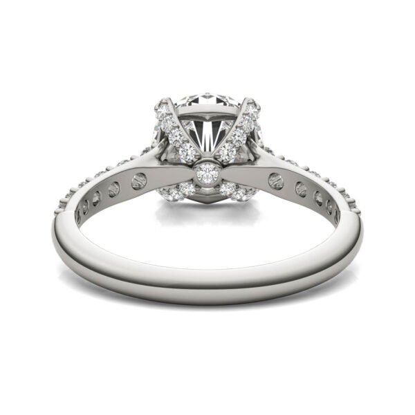 ROUND BRILLIANT LUXE ACCENTED TRELLIS ENGAGEMENT RING