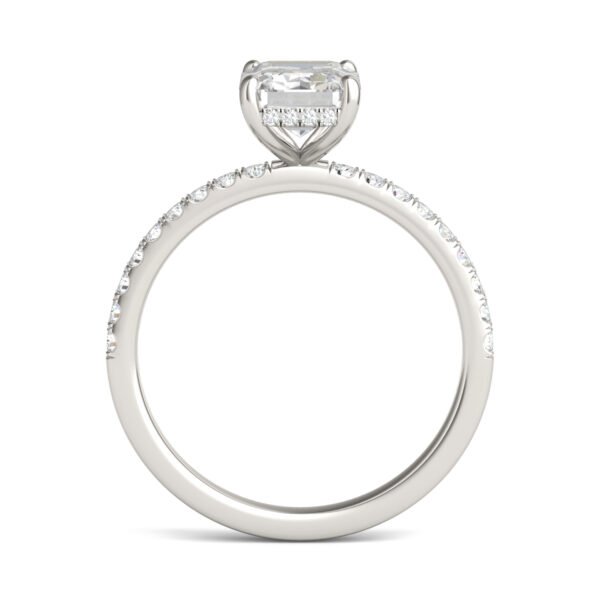 EMERALD CLASSIC ACCENTED HIDDEN HALO ENGAGEMENT RING