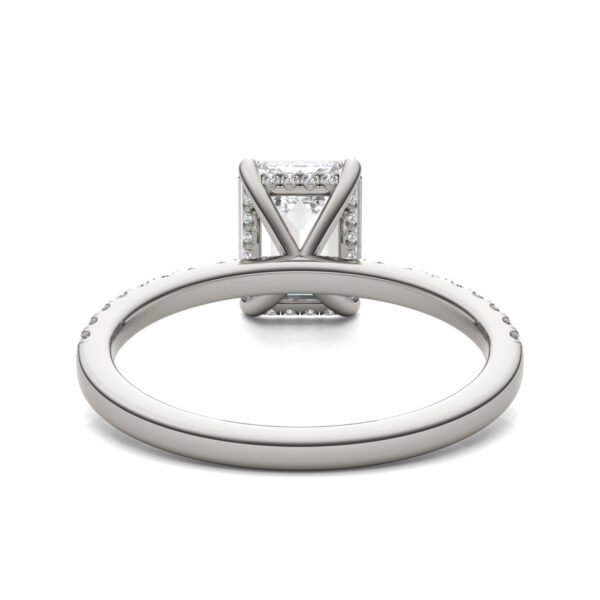 EMERALD CLASSIC ACCENTED HIDDEN HALO ENGAGEMENT RING