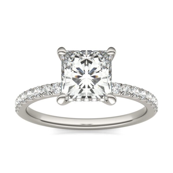 PRINCESS CLASSIC ACCENTED HIDDEN HALO ENGAGEMENT RING