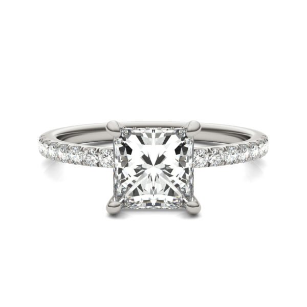 PRINCESS CLASSIC ACCENTED HIDDEN HALO ENGAGEMENT RING