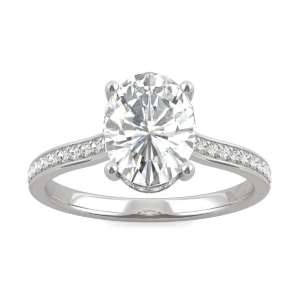 OVAL ETERNAL SIDE-STONE HIDDEN HALO ENGAGEMENT RING
