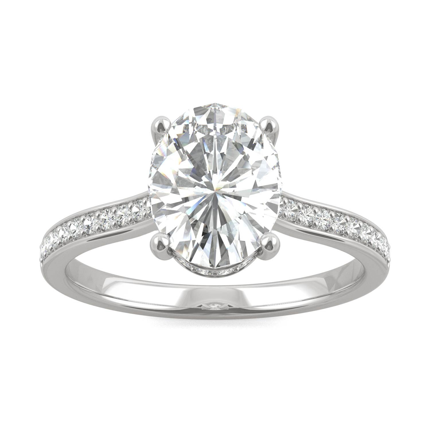 OVAL ETERNAL SIDE-STONE HIDDEN HALO ENGAGEMENT RING