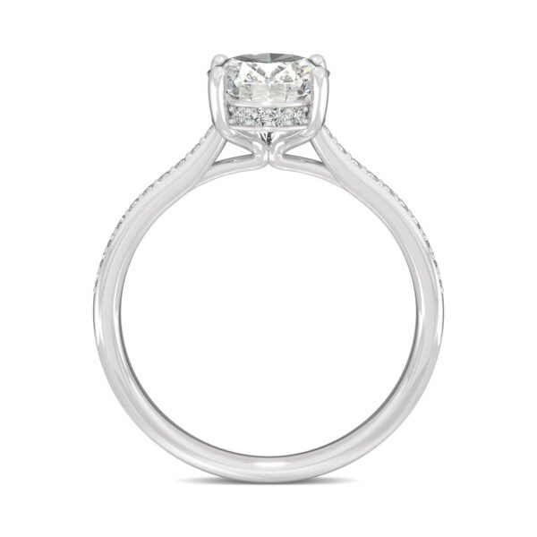 OVAL ETERNAL SIDE-STONE HIDDEN HALO ENGAGEMENT RING