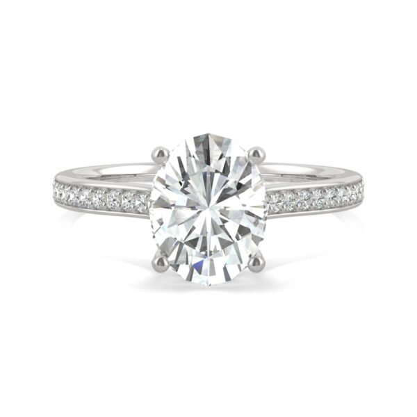 OVAL ETERNAL SIDE-STONE HIDDEN HALO ENGAGEMENT RING