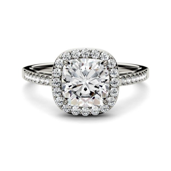 CUSHION ADORA HALO ENGAGEMENT RING