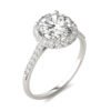 ROUND HEARTS & ARROWS SIGNATURE ACCENTED HALO ENGAGEMENT RING