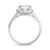 ROUND HEARTS & ARROWS SIGNATURE ACCENTED HALO ENGAGEMENT RING