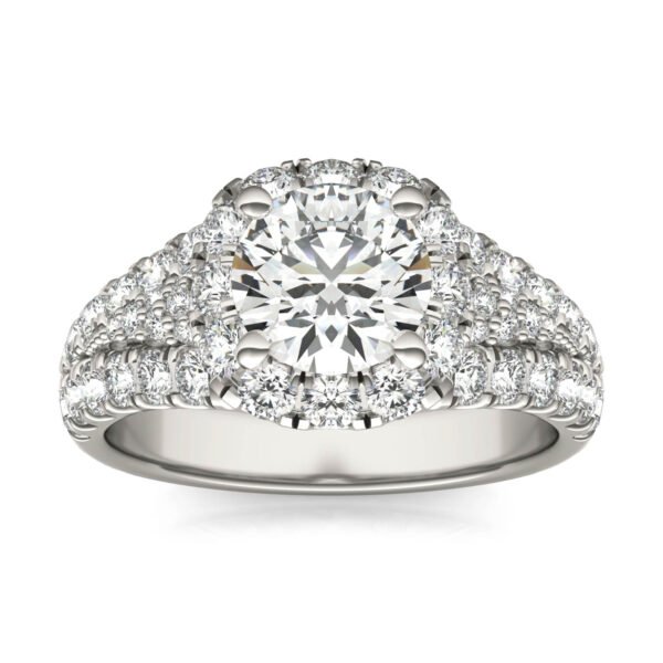ROUND BRILLIANT SIGNATURE PAVE ACCENTED HALO