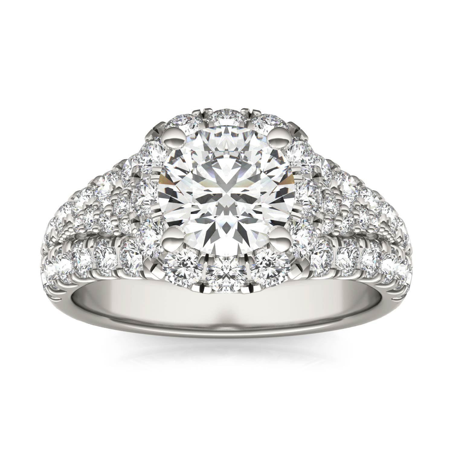 ROUND BRILLIANT SIGNATURE PAVE ACCENTED HALO