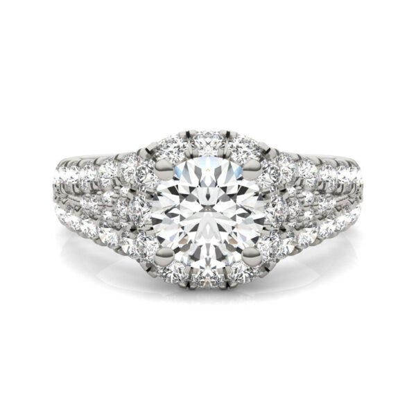 ROUND BRILLIANT SIGNATURE PAVE ACCENTED HALO