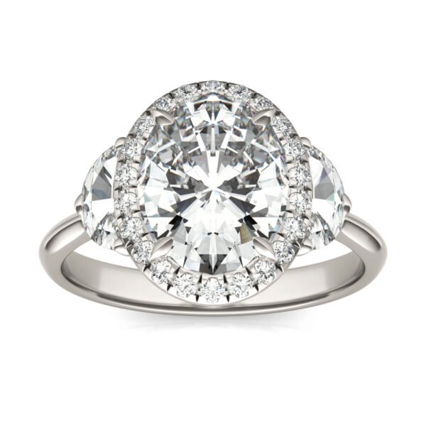 OVAL LUNA HALO ENGAGEMENT RING