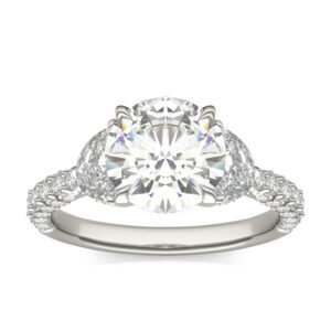 ROUND BRILLIANT LUMINA THREE-STONE ENGAGEMENT RING