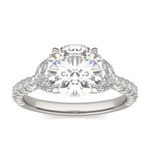 ROUND BRILLIANT LUMINA THREE-STONE ENGAGEMENT RING