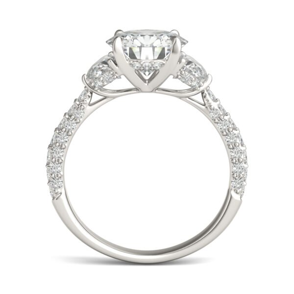 ROUND BRILLIANT LUMINA THREE-STONE ENGAGEMENT RING
