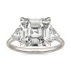ASSCHER CLAW PRONG TRILLION THREE-STONE ENGAGEMENT RING