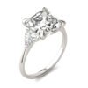 ASSCHER CLAW PRONG TRILLION THREE-STONE ENGAGEMENT RING