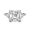 ASSCHER CLAW PRONG TRILLION THREE-STONE ENGAGEMENT RING