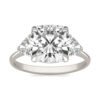 CUSHION CLAW PRONG TRILLION THREE-STONE ENGAGEMENT RING