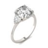 CUSHION CLAW PRONG TRILLION THREE-STONE ENGAGEMENT RING
